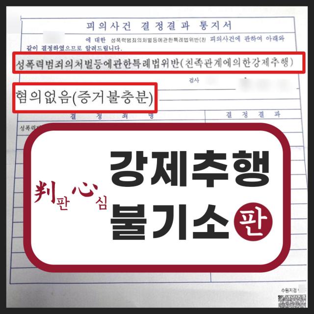 성폭력범죄의처벌등에관한특례법위반친족관계에의한강제추행사촌동생 불기소(혐의없음) 처분