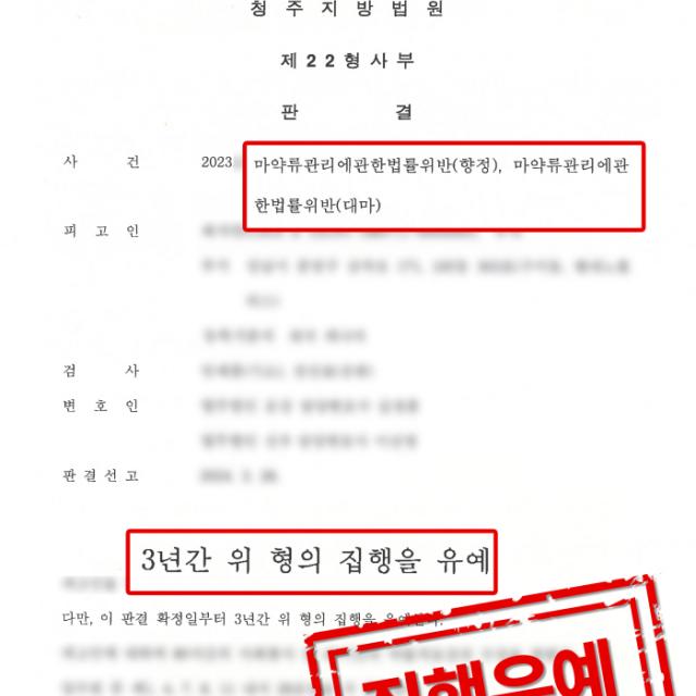 [집행유예] 마약 | 필로폰 투약 및 대마초 흡연 사건, 집행유예