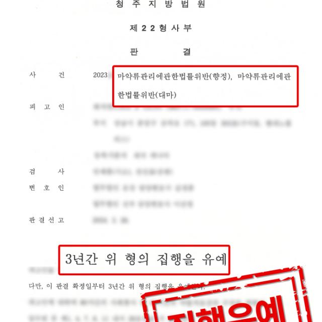 [집행유예] 마약 | 필로폰 투약 및 대마초 흡연 사건, 집행유예